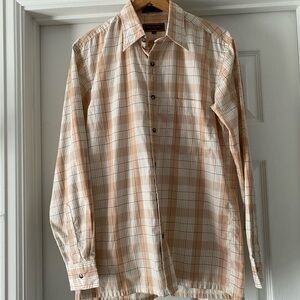 Vintage Yves Saint Laurent (YSL) Plaid Button Up Shirt Size Medium